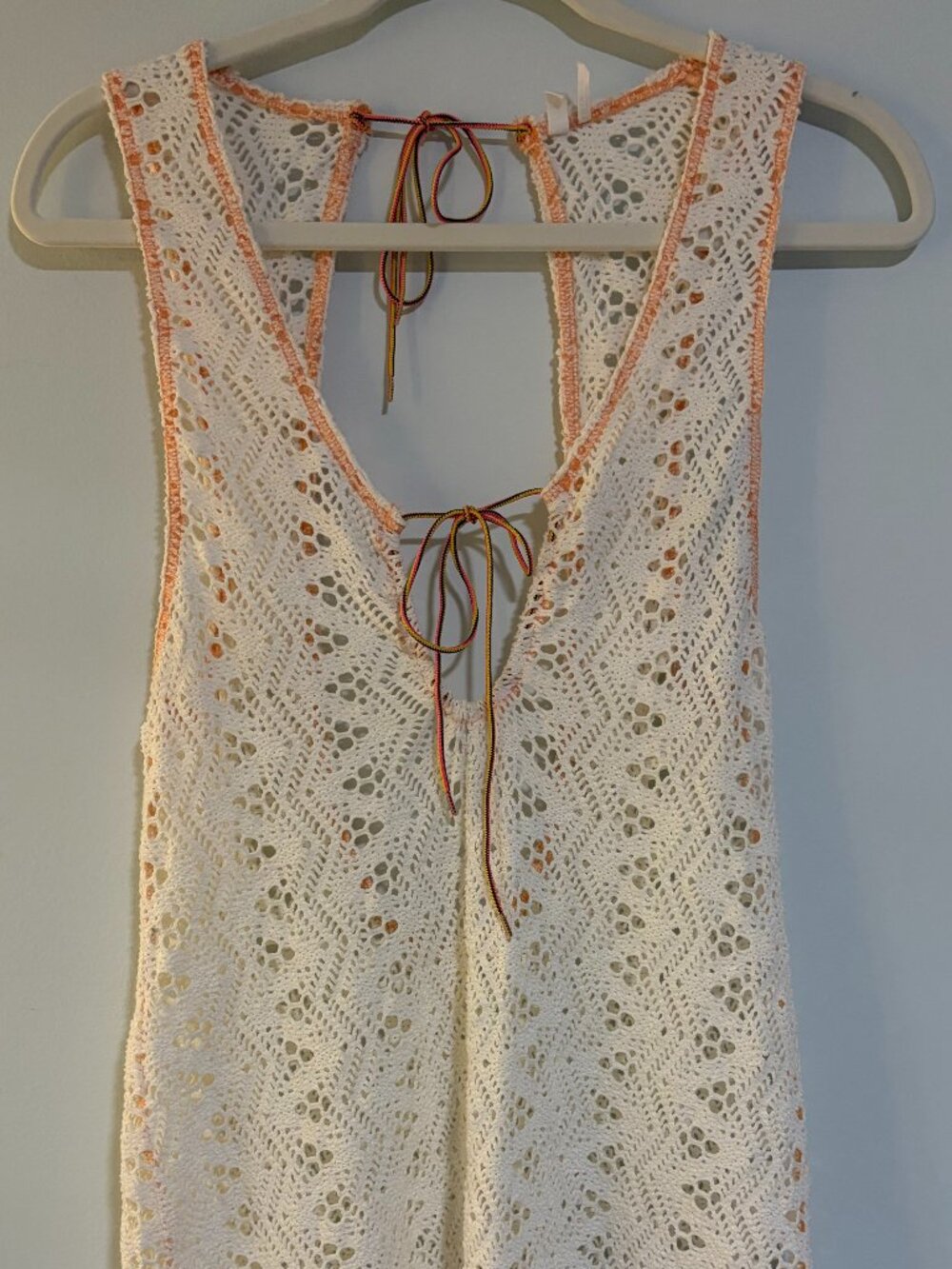 Out From Under UO Ivory Open Stitch Crochet Lace Swim Cover-Up Tunic Top